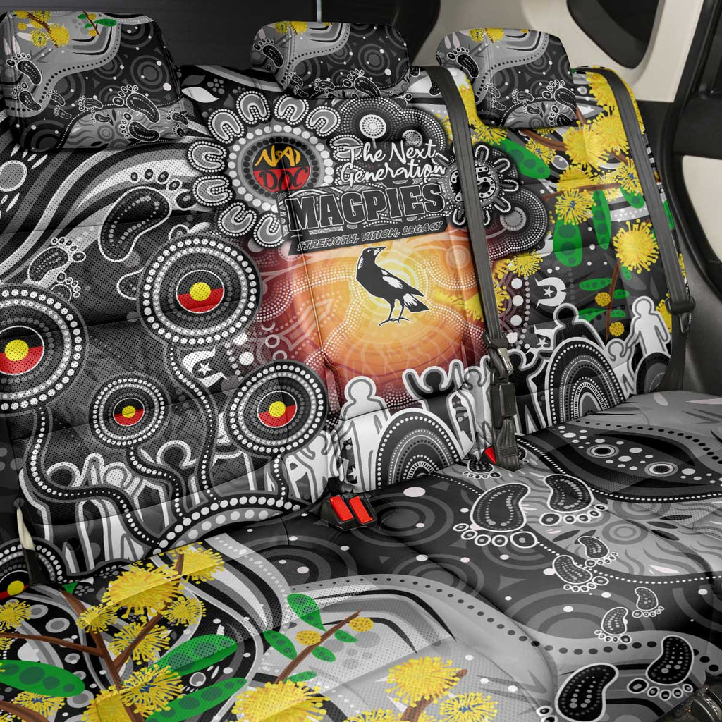 NAIDOC Week 2025 Magpies Football Back Car Seat Cover Aboriginal Dot Painting
