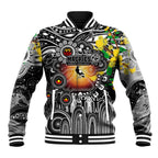 Personalised NAIDOC Week 2025 Magpies Football Baseball Jacket Aboriginal Dot Painting