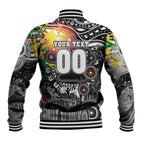 Personalised NAIDOC Week 2025 Magpies Football Baseball Jacket Aboriginal Dot Painting