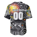 Personalised NAIDOC Week 2025 Magpies Football Baseball Jersey Aboriginal Dot Painting