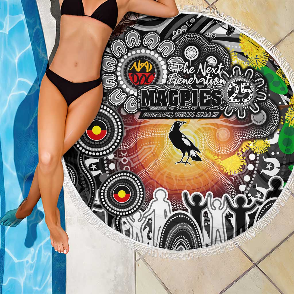 NAIDOC Week 2025 Magpies Football Beach Blanket Aboriginal Dot Painting