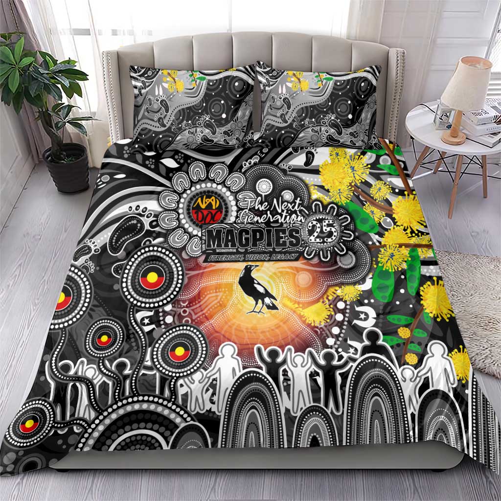 NAIDOC Week 2025 Magpies Football Bedding Set Aboriginal Dot Painting
