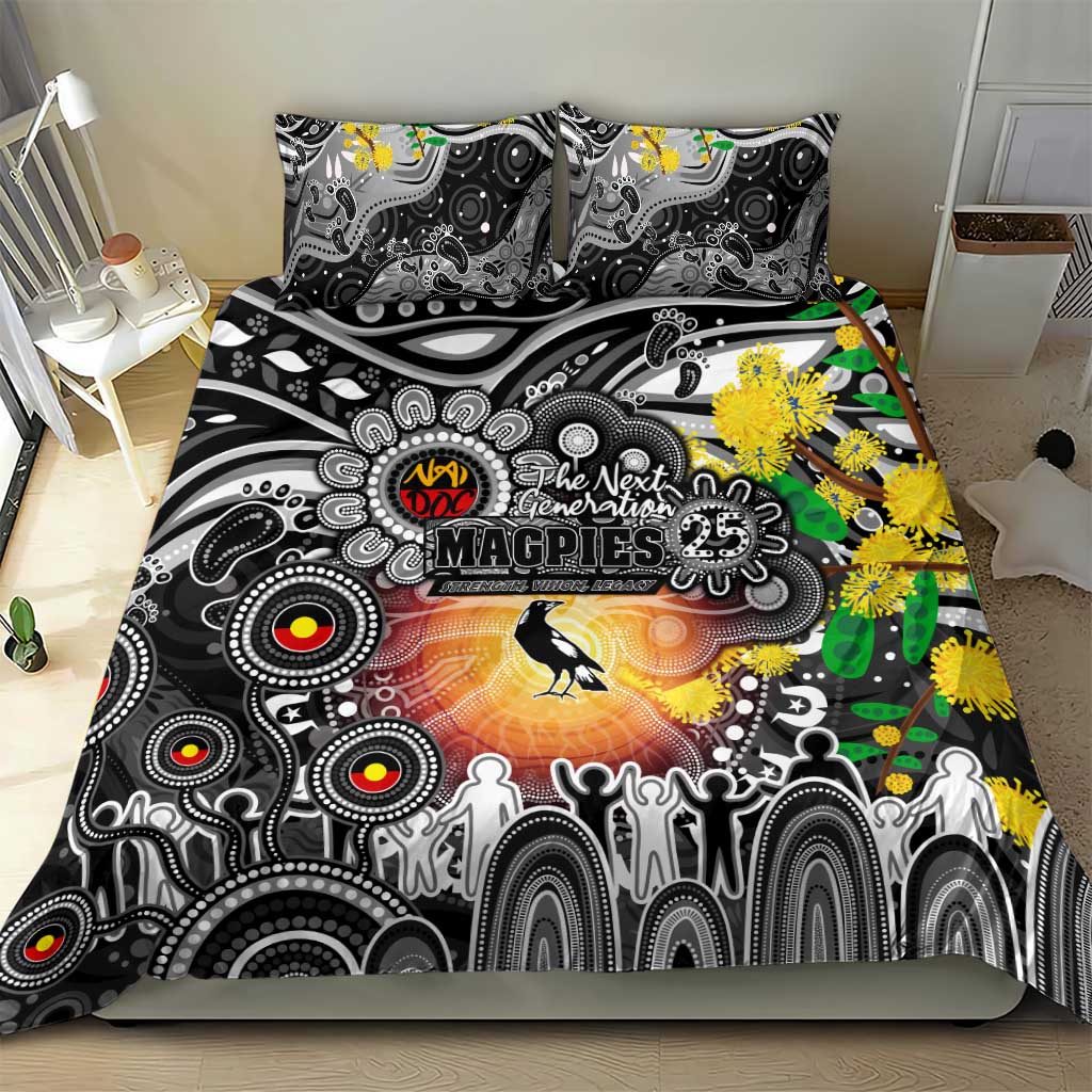 NAIDOC Week 2025 Magpies Football Bedding Set Aboriginal Dot Painting