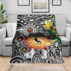 NAIDOC Week 2025 Magpies Football Blanket Aboriginal Dot Painting