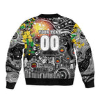 Personalised NAIDOC Week 2025 Magpies Football Bomber Jacket Aboriginal Dot Painting