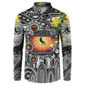 Personalised NAIDOC Week 2025 Magpies Football Button Sweatshirt Aboriginal Dot Painting