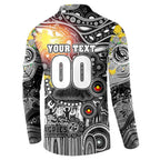 Personalised NAIDOC Week 2025 Magpies Football Button Sweatshirt Aboriginal Dot Painting