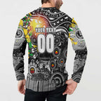 Personalised NAIDOC Week 2025 Magpies Football Button Sweatshirt Aboriginal Dot Painting