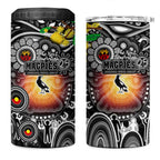 NAIDOC Week 2025 Magpies Football 4 in 1 Can Cooler Tumbler Aboriginal Dot Painting