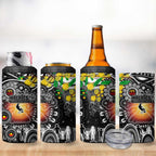 NAIDOC Week 2025 Magpies Football 4 in 1 Can Cooler Tumbler Aboriginal Dot Painting