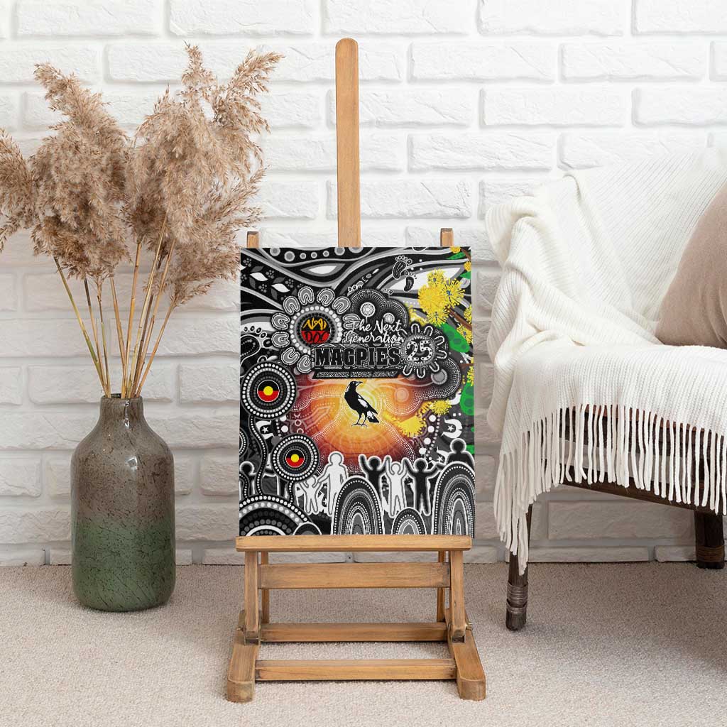 NAIDOC Week 2025 Magpies Football Canvas Wall Art Aboriginal Dot Painting