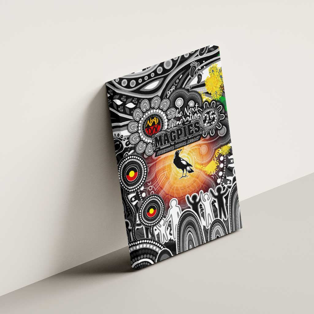 NAIDOC Week 2025 Magpies Football Canvas Wall Art Aboriginal Dot Painting