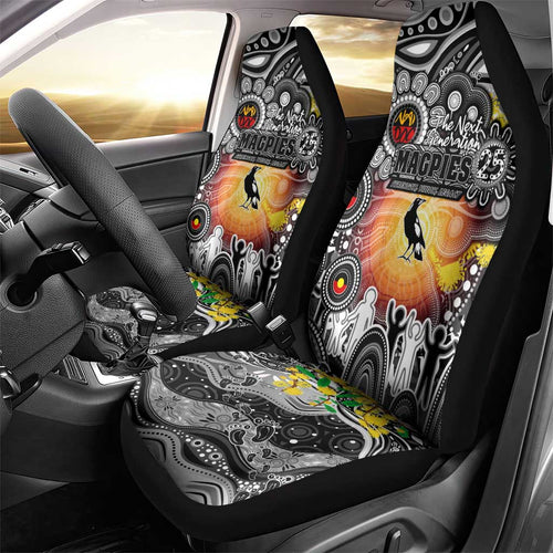 NAIDOC Week 2025 Magpies Football Car Seat Cover Aboriginal Dot Painting