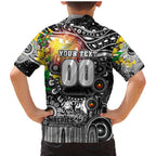 Personalised NAIDOC Week 2025 Magpies Football Family Matching Mermaid Dress and Hawaiian Shirt Aboriginal Dot Painting