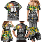 Personalised NAIDOC Week 2025 Magpies Football Family Matching Mermaid Dress and Hawaiian Shirt Aboriginal Dot Painting