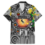 Personalised NAIDOC Week 2025 Magpies Football Family Matching Mermaid Dress and Hawaiian Shirt Aboriginal Dot Painting