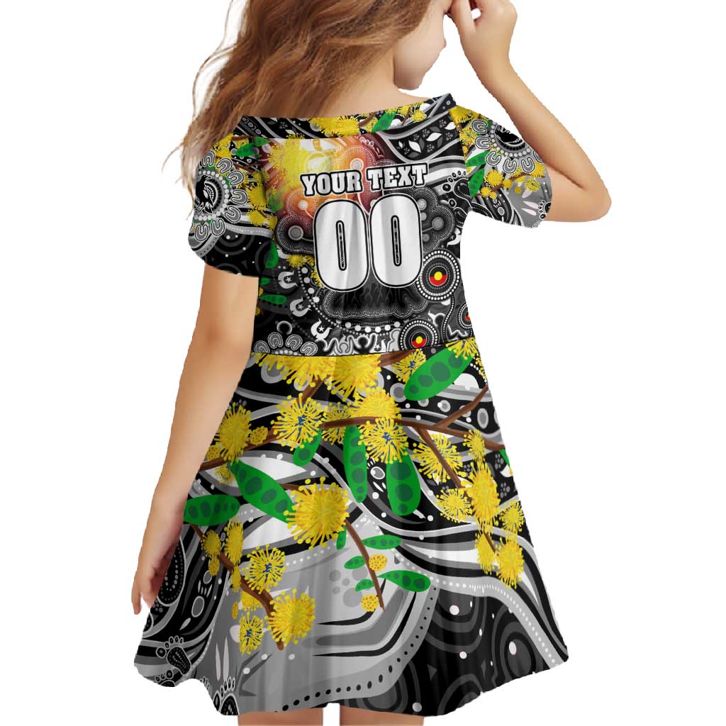 Personalised NAIDOC Week 2025 Magpies Football Family Matching Summer Maxi Dress and Hawaiian Shirt Aboriginal Dot Painting