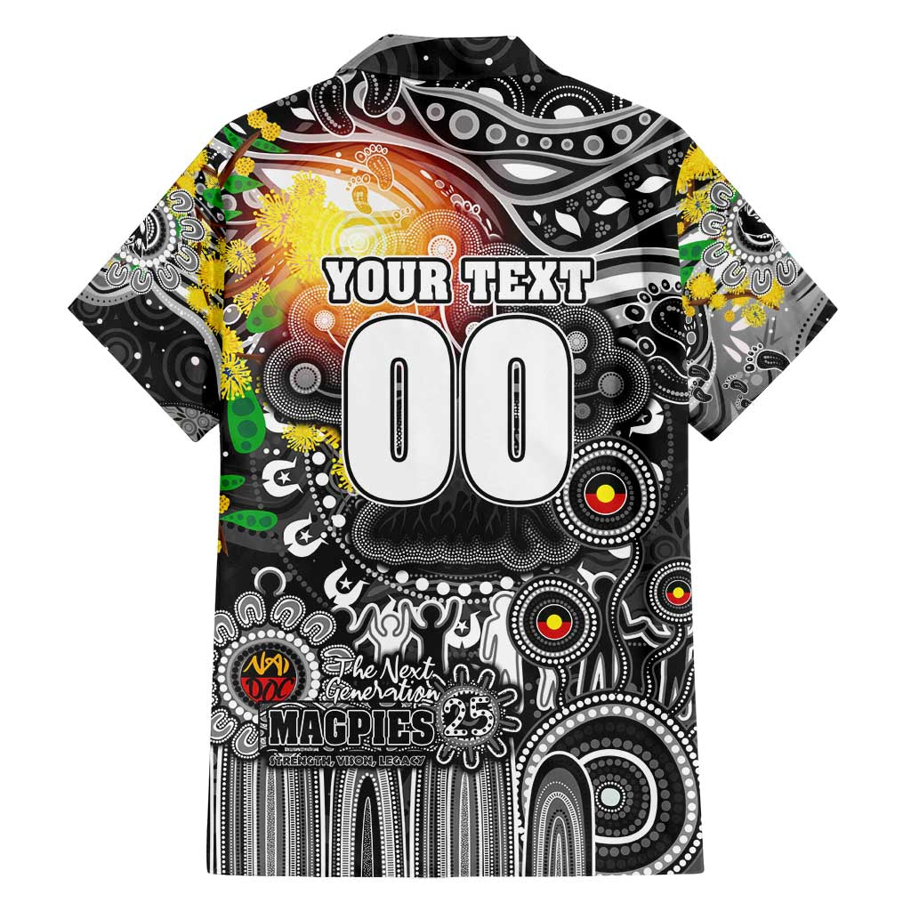 Personalised NAIDOC Week 2025 Magpies Football Family Matching Summer Maxi Dress and Hawaiian Shirt Aboriginal Dot Painting
