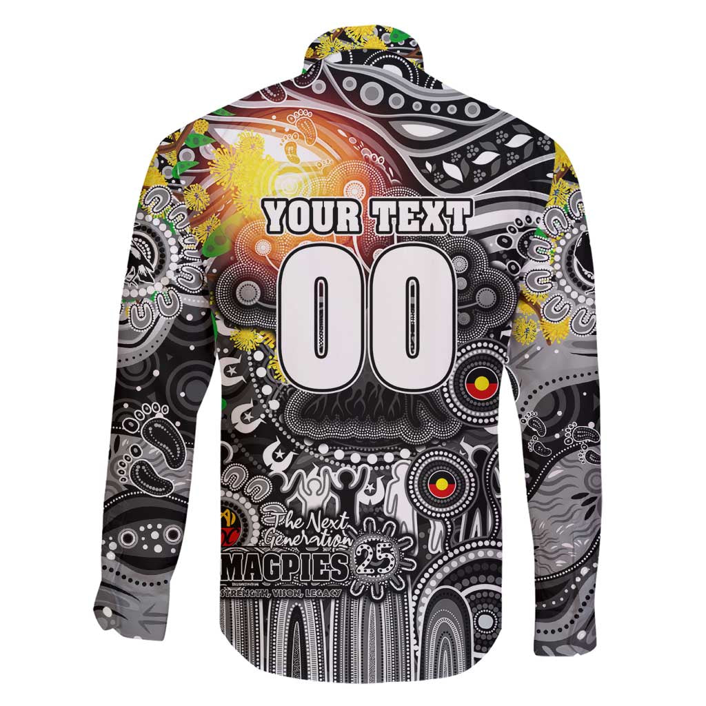 Personalised NAIDOC Week 2025 Magpies Football Family Matching Summer Maxi Dress and Hawaiian Shirt Aboriginal Dot Painting