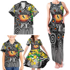 Personalised NAIDOC Week 2025 Magpies Football Family Matching Tank Maxi Dress and Hawaiian Shirt Aboriginal Dot Painting