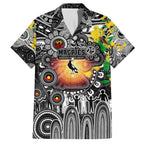 Personalised NAIDOC Week 2025 Magpies Football Family Matching Tank Maxi Dress and Hawaiian Shirt Aboriginal Dot Painting