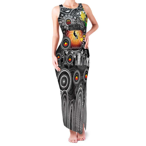 Personalised NAIDOC Week 2025 Magpies Football Family Matching Tank Maxi Dress and Hawaiian Shirt Aboriginal Dot Painting