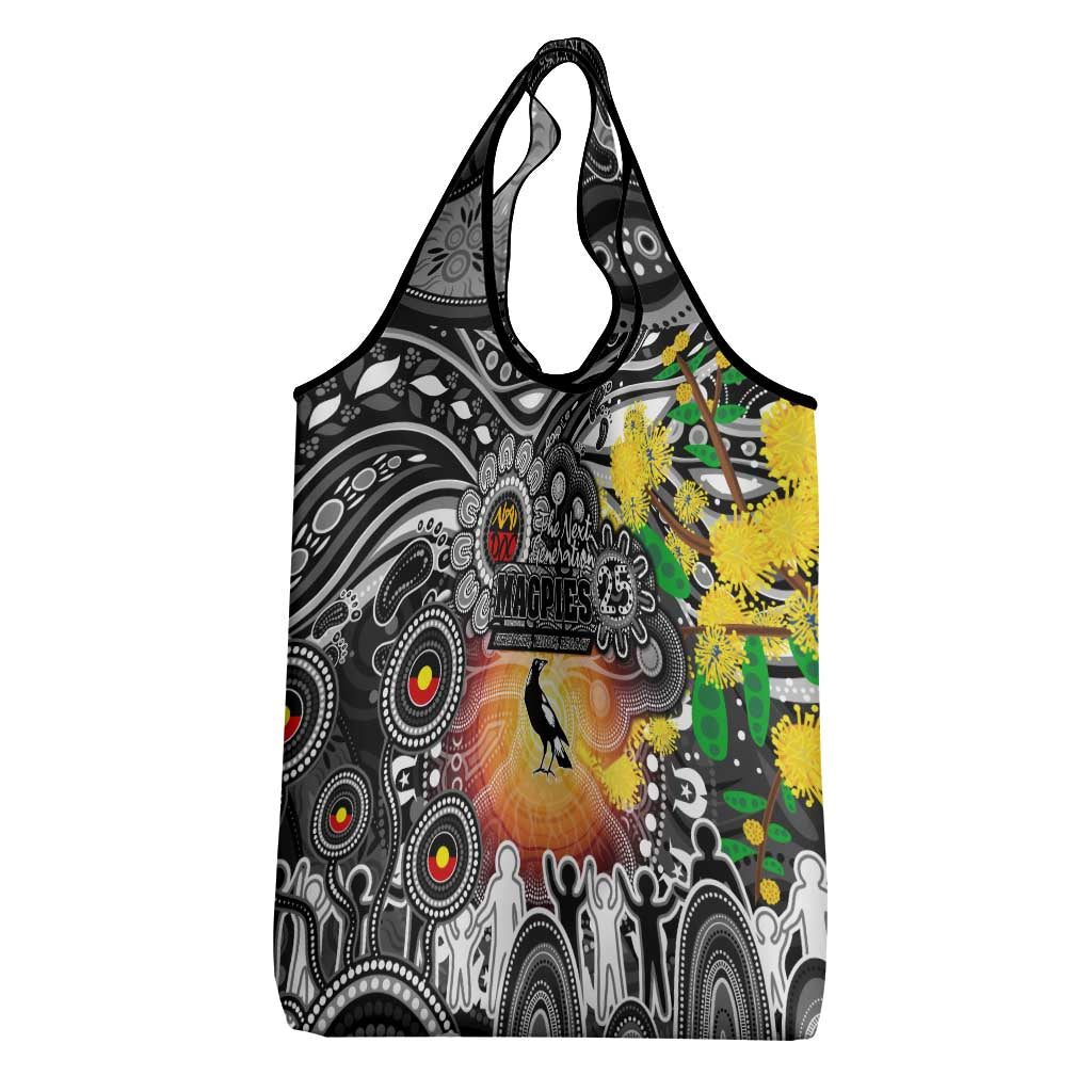 NAIDOC Week 2025 Magpies Football Grocery Bag Aboriginal Dot Painting