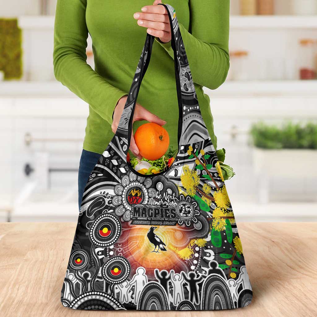 NAIDOC Week 2025 Magpies Football Grocery Bag Aboriginal Dot Painting