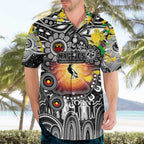 Personalised NAIDOC Week 2025 Magpies Football Hawaiian Shirt Aboriginal Dot Painting