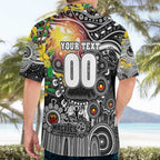 Personalised NAIDOC Week 2025 Magpies Football Hawaiian Shirt Aboriginal Dot Painting