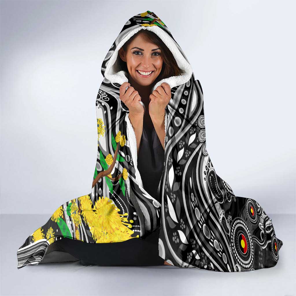 NAIDOC Week 2025 Magpies Football Hooded Blanket Aboriginal Dot Painting