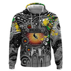 Personalised NAIDOC Week 2025 Magpies Football Hoodie Aboriginal Dot Painting