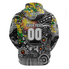 Personalised NAIDOC Week 2025 Magpies Football Hoodie Aboriginal Dot Painting