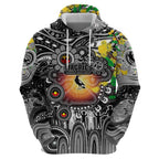 Personalised NAIDOC Week 2025 Magpies Football Hoodie Aboriginal Dot Painting