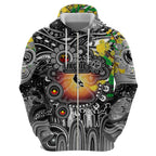 Personalised NAIDOC Week 2025 Magpies Football Hoodie Aboriginal Dot Painting