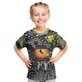Personalised NAIDOC Week 2025 Magpies Football Kid T Shirt Aboriginal Dot Painting