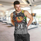 Personalised NAIDOC Week 2025 Magpies Football Men Tank Top Aboriginal Dot Painting
