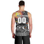 Personalised NAIDOC Week 2025 Magpies Football Men Tank Top Aboriginal Dot Painting