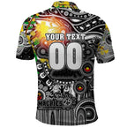 Personalised NAIDOC Week 2025 Magpies Football Polo Shirt Aboriginal Dot Painting