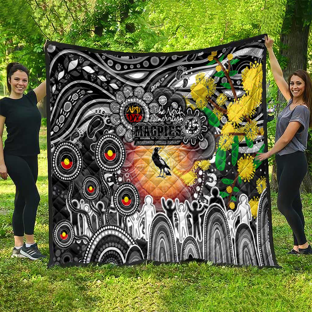 NAIDOC Week 2025 Magpies Football Quilt Aboriginal Dot Painting
