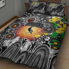 NAIDOC Week 2025 Magpies Football Quilt Bed Set Aboriginal Dot Painting