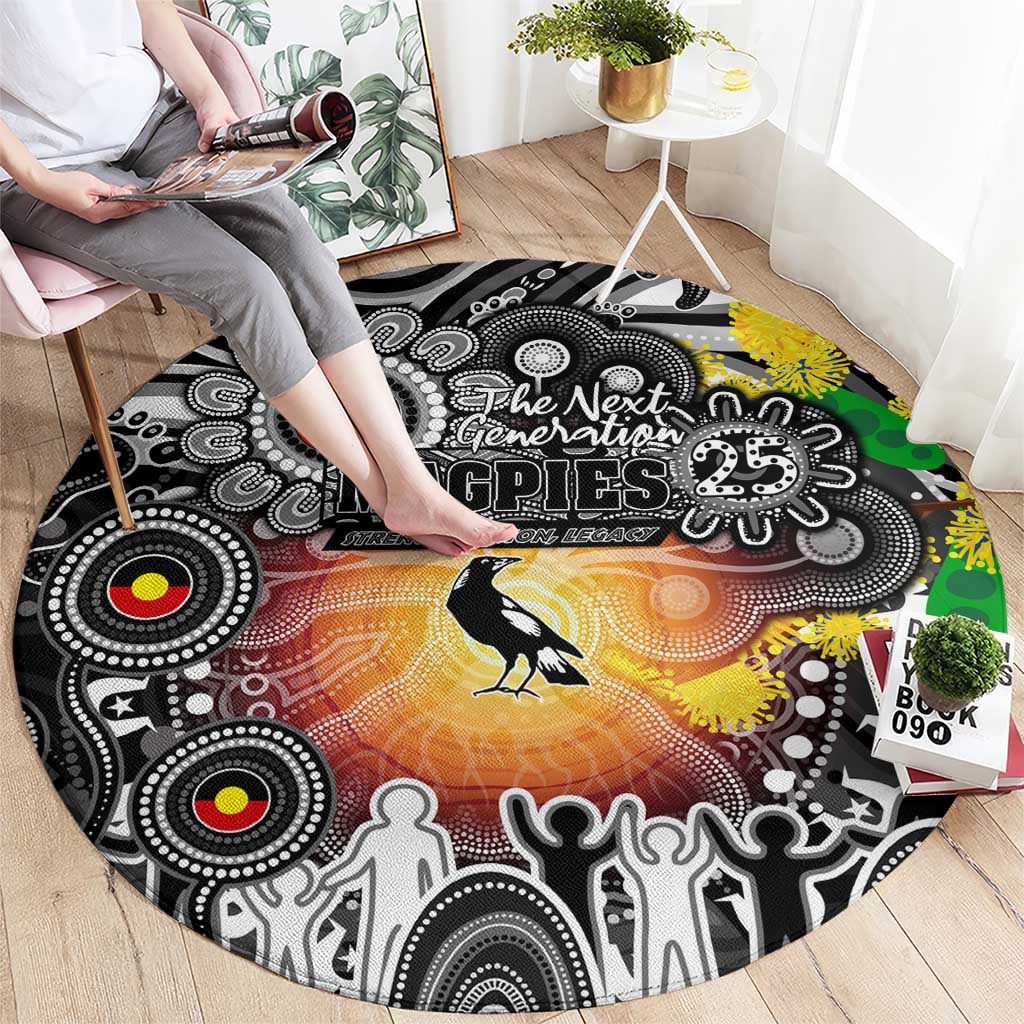 NAIDOC Week 2025 Magpies Football Round Carpet Aboriginal Dot Painting