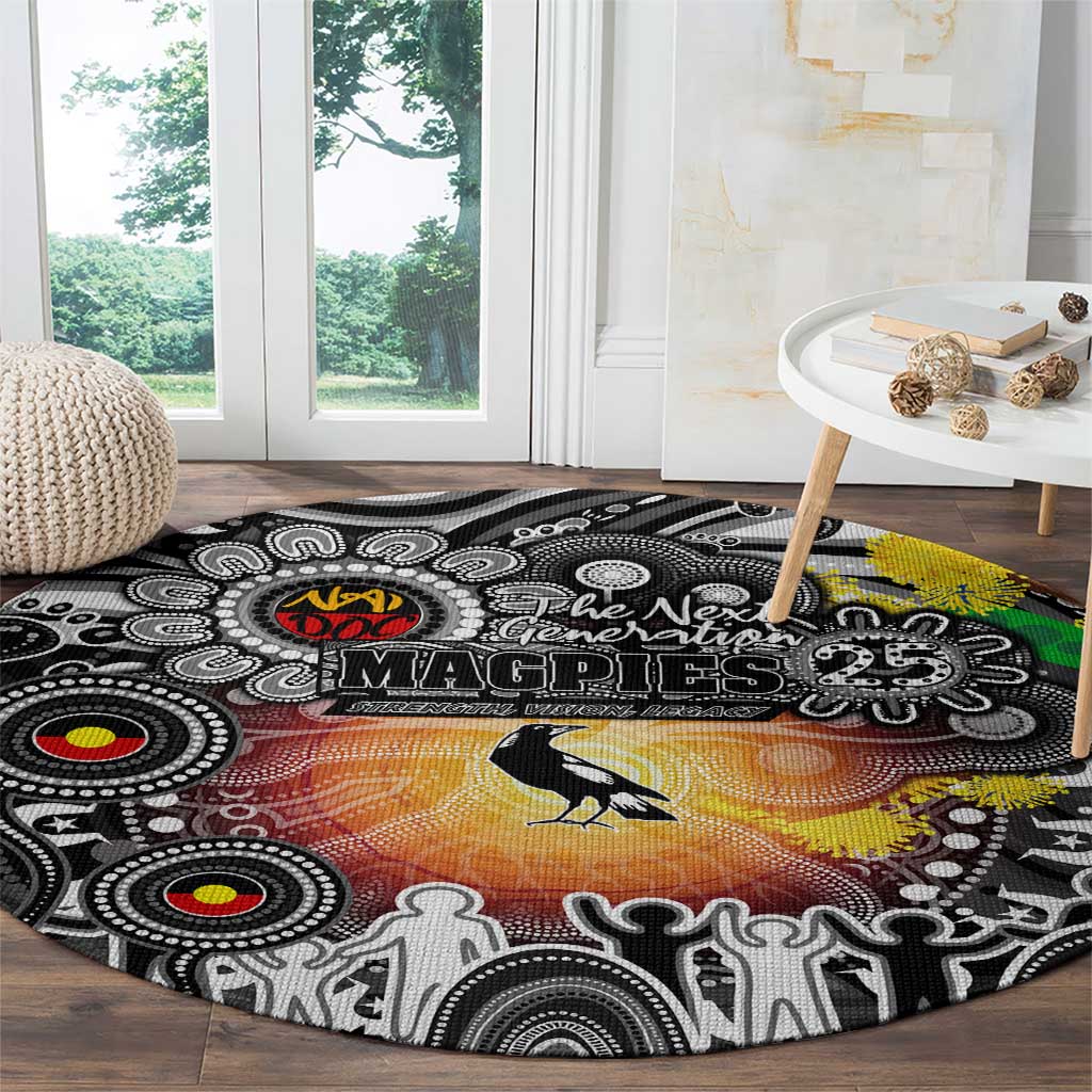 NAIDOC Week 2025 Magpies Football Round Carpet Aboriginal Dot Painting