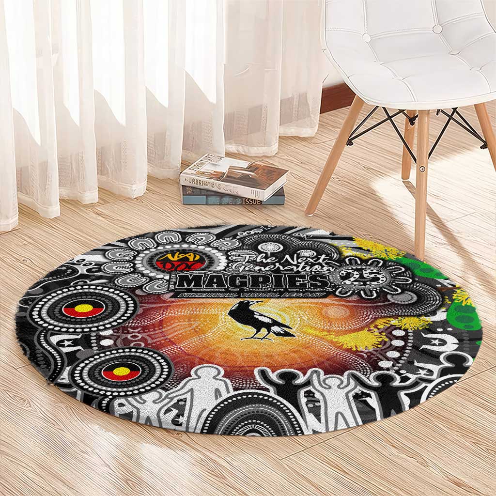 NAIDOC Week 2025 Magpies Football Round Carpet Aboriginal Dot Painting