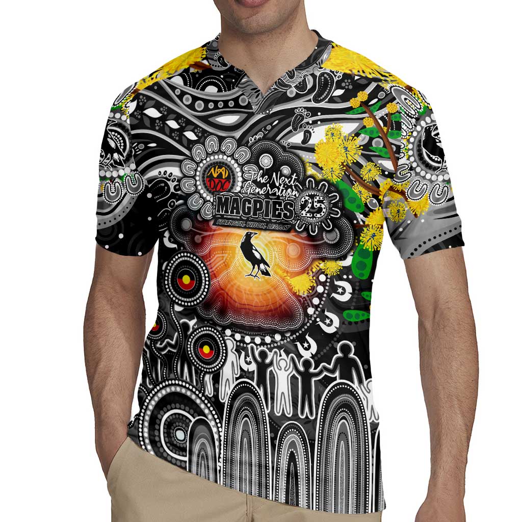 Personalised NAIDOC Week 2025 Magpies Football Rugby Jersey Aboriginal Dot Painting