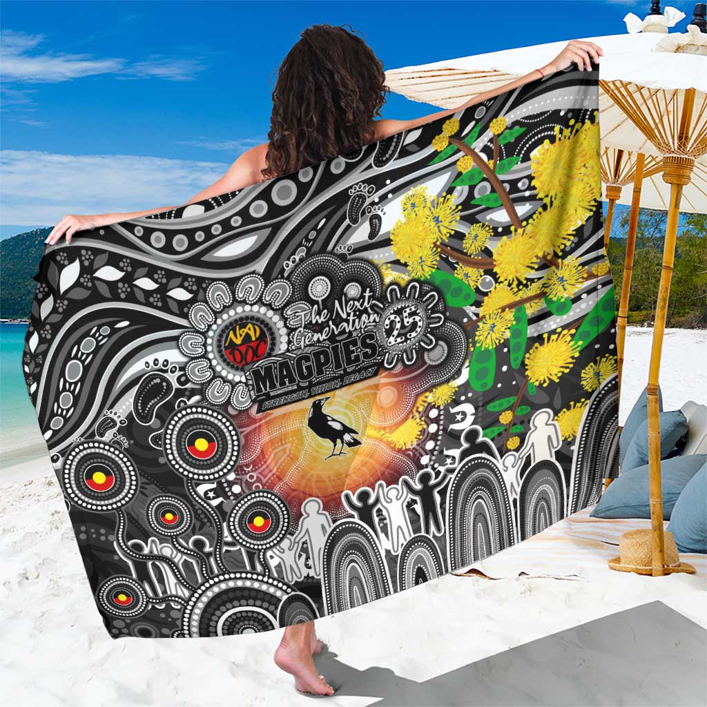NAIDOC Week 2025 Magpies Football Sarong Aboriginal Dot Painting