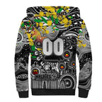 Personalised NAIDOC Week 2025 Magpies Football Sherpa Hoodie Aboriginal Dot Painting
