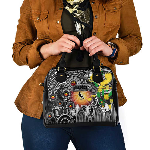 NAIDOC Week 2025 Magpies Football Shoulder Handbag Aboriginal Dot Painting