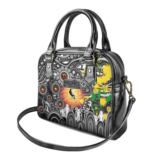 NAIDOC Week 2025 Magpies Football Shoulder Handbag Aboriginal Dot Painting