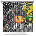NAIDOC Week 2025 Magpies Football Shower Curtain Aboriginal Dot Painting